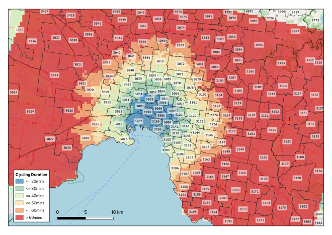 Cycling times for Melbourne