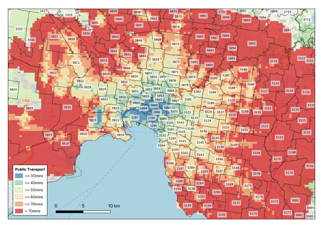 Public transport times for Melbourne
