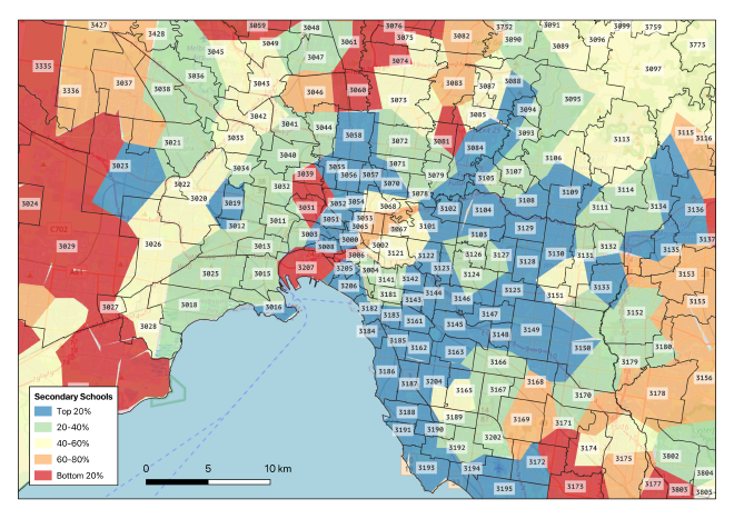 Ranked secondary schools for Melbourne